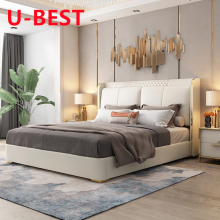 Leather American Modern Cal King Bed Frame - Luxury King Bedroom Sets Furniture