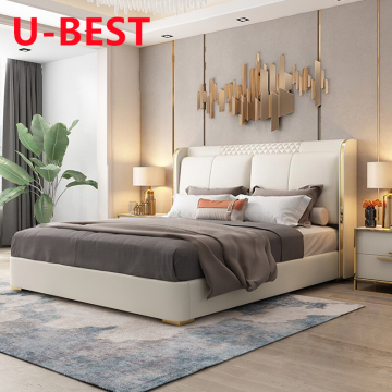 Leather American Modern Cal King Bed Frame - Luxury King Bedroom Sets Furniture