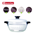 Ovenware Casserole Glass Steam Baking Pot dengan Tutup