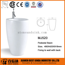 Round single hole pedestal wash basin