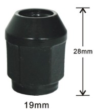Black 28mm bulge acorn lug nuts