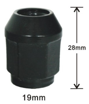 Black 28mm bulge acorn lug nuts