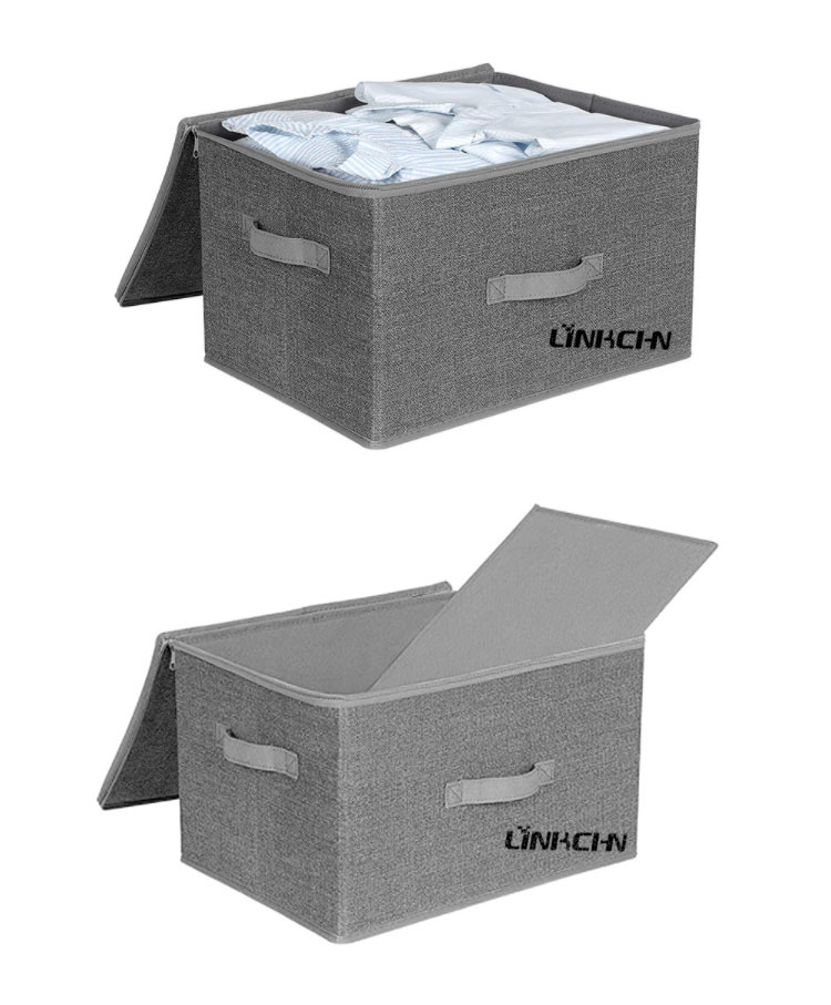 Large Capacity Collapsible Foldable Waterproof Non Woven Fabric Storage Box with Lid