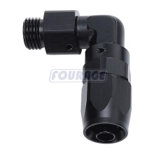 90 Degree Aluminum Male AN to AN Swivel Braided Hose End Fuel Line Fitting Adapter