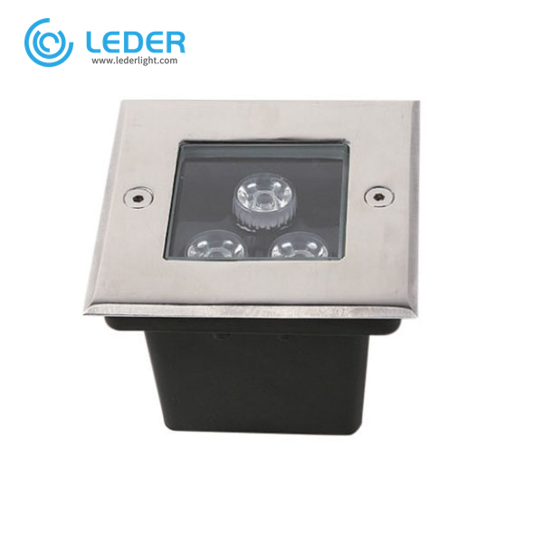 LEDER منظر طبيعي أسود 3W LED Inground Light