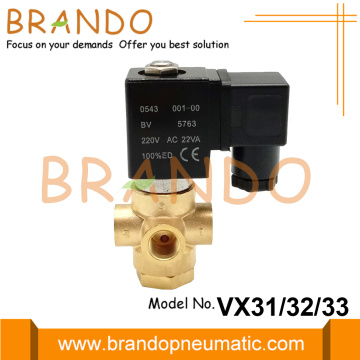 Válvula solenoide de latón de 3 vías tipo VX31 SMC