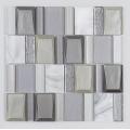 New Product Kitchen White Gray Glass Mosaic Ceramic