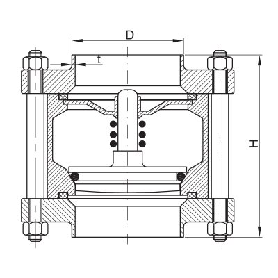 DIN Hygienic Flanged Non-Return Valves Ball Type