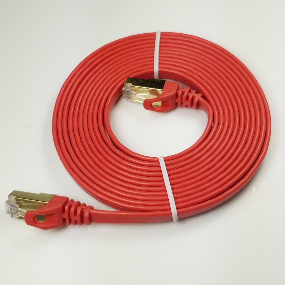 Platte Cat7 Ethernet-kabel Afgeschermde duurzame platte kabel