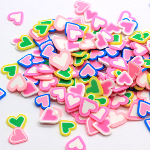 Factory Price 500g Heart Polymer Clay Colorful Party Christmas Nail Art Accessories DIY Decor Slime Filler