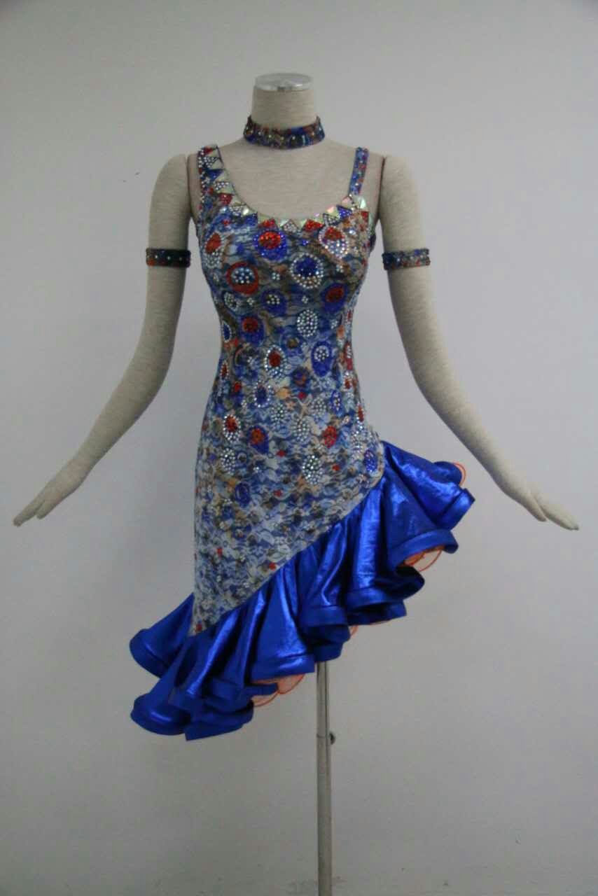 Girls blue Latin Dress