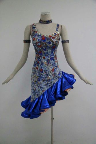 Blue latin dresses for girls