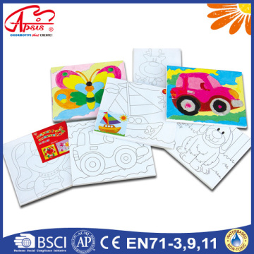 Line Print Canvas With a Color Paper Card Panel Canvas