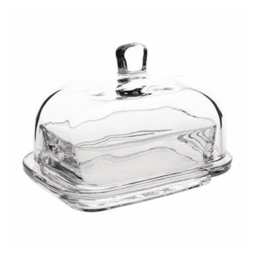 Clear Crystal Glass Butter Box