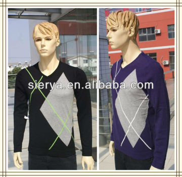 men's intarsia knitwear pullover