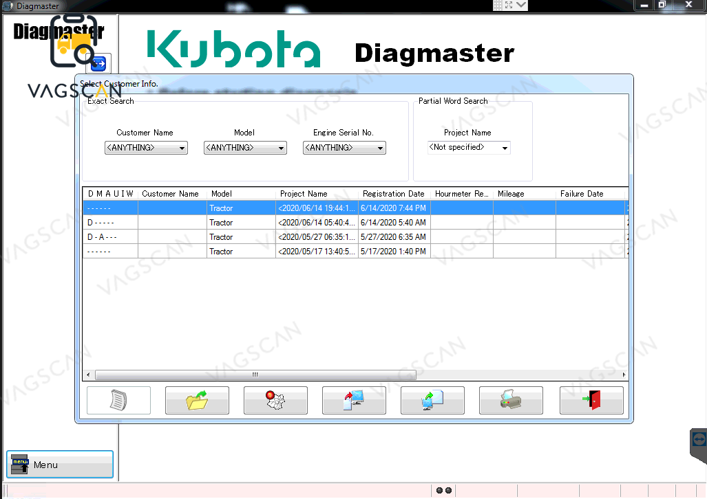 For KUBOTA DIAGNOSTIC KIT (PYTHON) kubota diagnostic software kubota diagmaster with Python interface with CF-19 laptop Full Set
