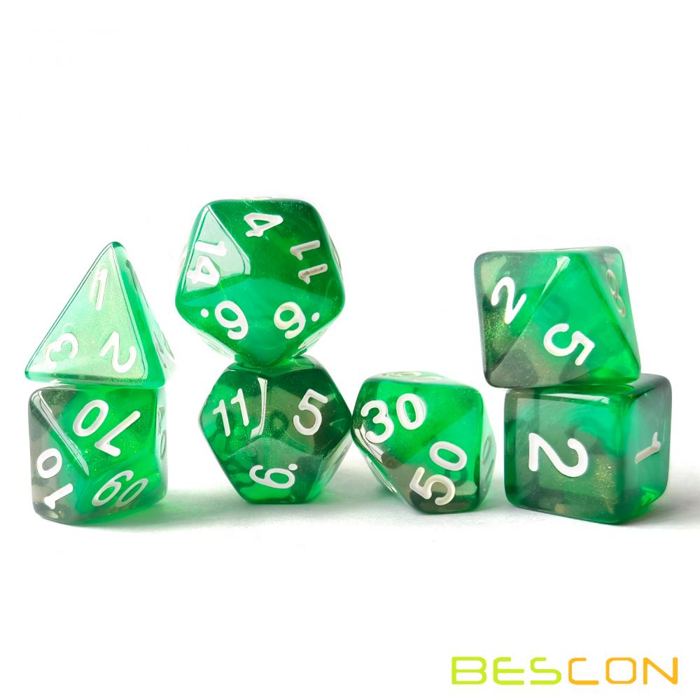 Dice transparent bicolore avec des couleurs de couleur pour les donjons et les dragons jeu de rôle