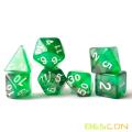 Dados transparentes de dos tonos con brillo que cambia de color para juegos de rol de mazmorras y dragones