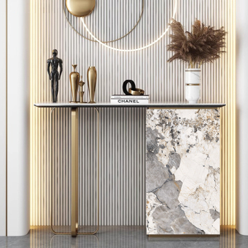 Italian luxury console table stainless steel marble table