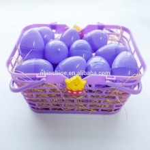 Promotional easter eggs in a plastic gift basket , cheap easter egg