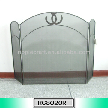 Painted Metal Mesh Fireplace Screen