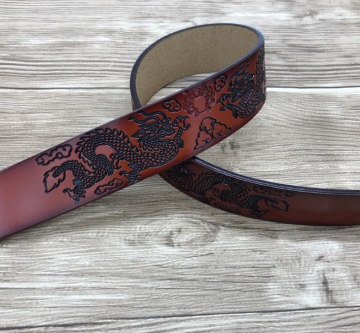 YDLW-0027,wholesale men's embossed second layer cattle leather waist belt