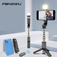Hot Sale Portable Aluminum Selfie Stick with Tripod, Remote Control, and LED Flash Light - Perfect for Mobile Photography
