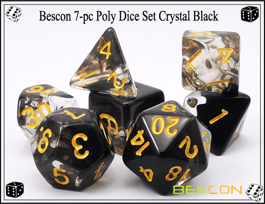 Kristallschwarze Würfel Set-1 Crystal Black Dice Set-1
