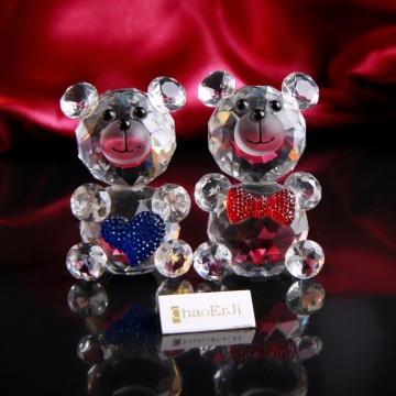 Pretty Animal Bear Model Crystal Crafts K9 Glass Gifts for Home Decor