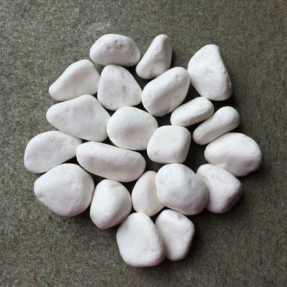 American Villa Garden Paving Nature Stone River Pebble Tile White