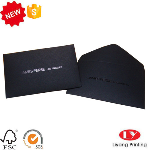 Black color envelope with embossed printed