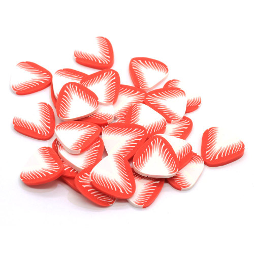 High Quality 22MM 100Pcs Strawberry Polymer Clay Fruit Slice Sprinkles Large Clay Strawberry Fruit Nail Art Slices Slime Charms