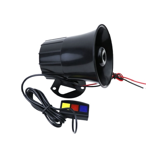 Black Plastic Three Button Police Siren Horn Speaker