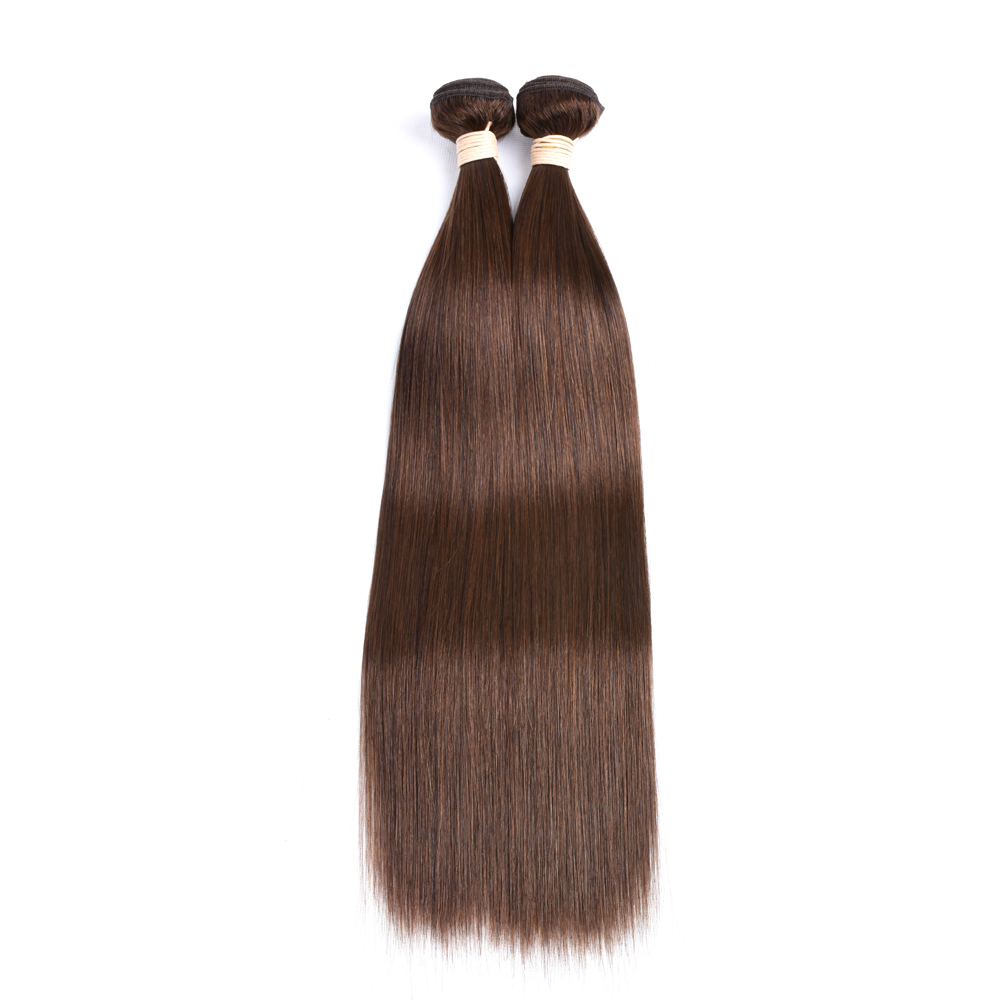 10A Cheap 2# And 4# Brown Hair Bundles No Tangle No Shed Very Soft , 10-30 Inch Brown Color 100% Brazilian Human Hair