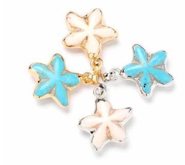 Wrapped Gold turquoise seastar pendant