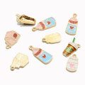 100Pcs/Lot  Drink Bottle Charms Kawaii Enamel Drink Bottle Pendants 3D Enamel Drink Charm Pendants Jewelry Making Findings