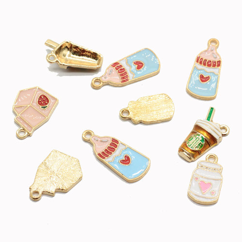 100Pcs/Lot Drink Bottle Charms Kawaii Enamel Drink Bottle Cendants 3D Enamel Drink Charm Pendants Κοσμήματα Κάνοντας ευρήματα