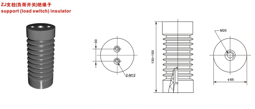 (ZJ-10) 12kv Epoxy Resin Support (Load-switch) Insulator (Dimension: 65*130~150)