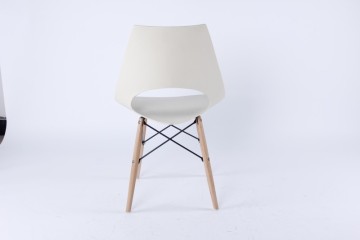 Hot sale modern plastic restaurant chair with wood legs