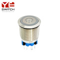 Yeswitch 22mm مضاءة مضيئة زر الدفع المعدني