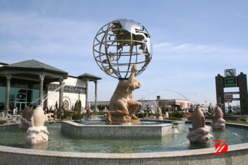 travertine statue fountain