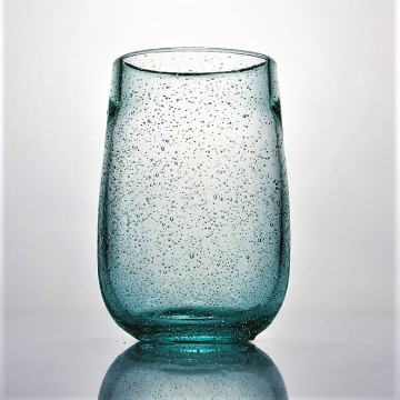 Recycled Stemless Wine Glass With Bubble Finish