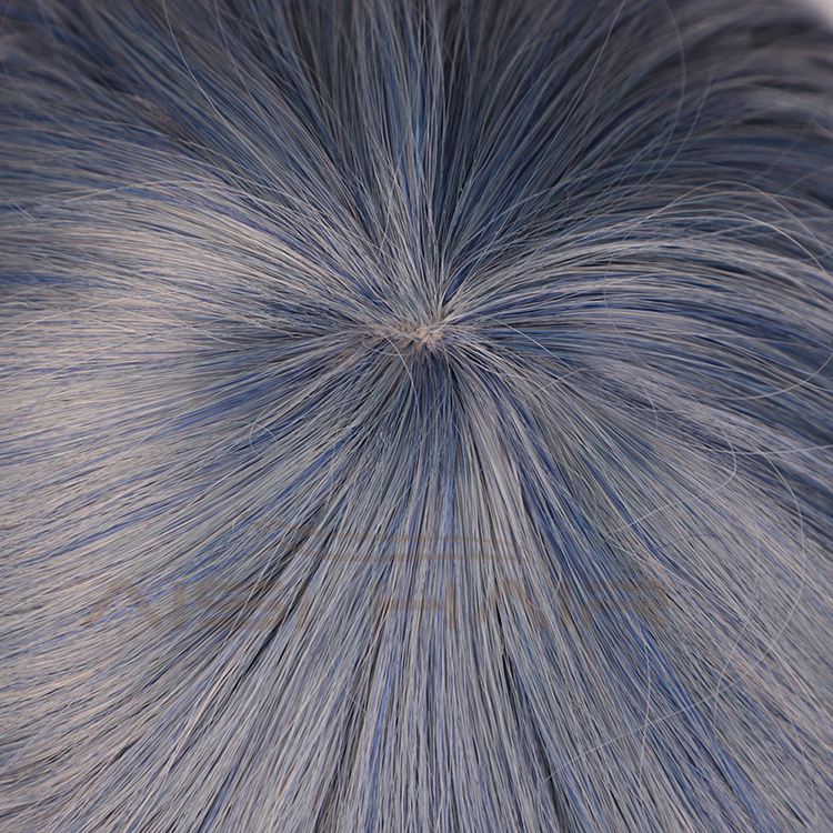 Top Quality Short Bob Blue Wig Wholesale Cheap With Neat Bangs Synthetic Short Curly Wave Wigs For Women