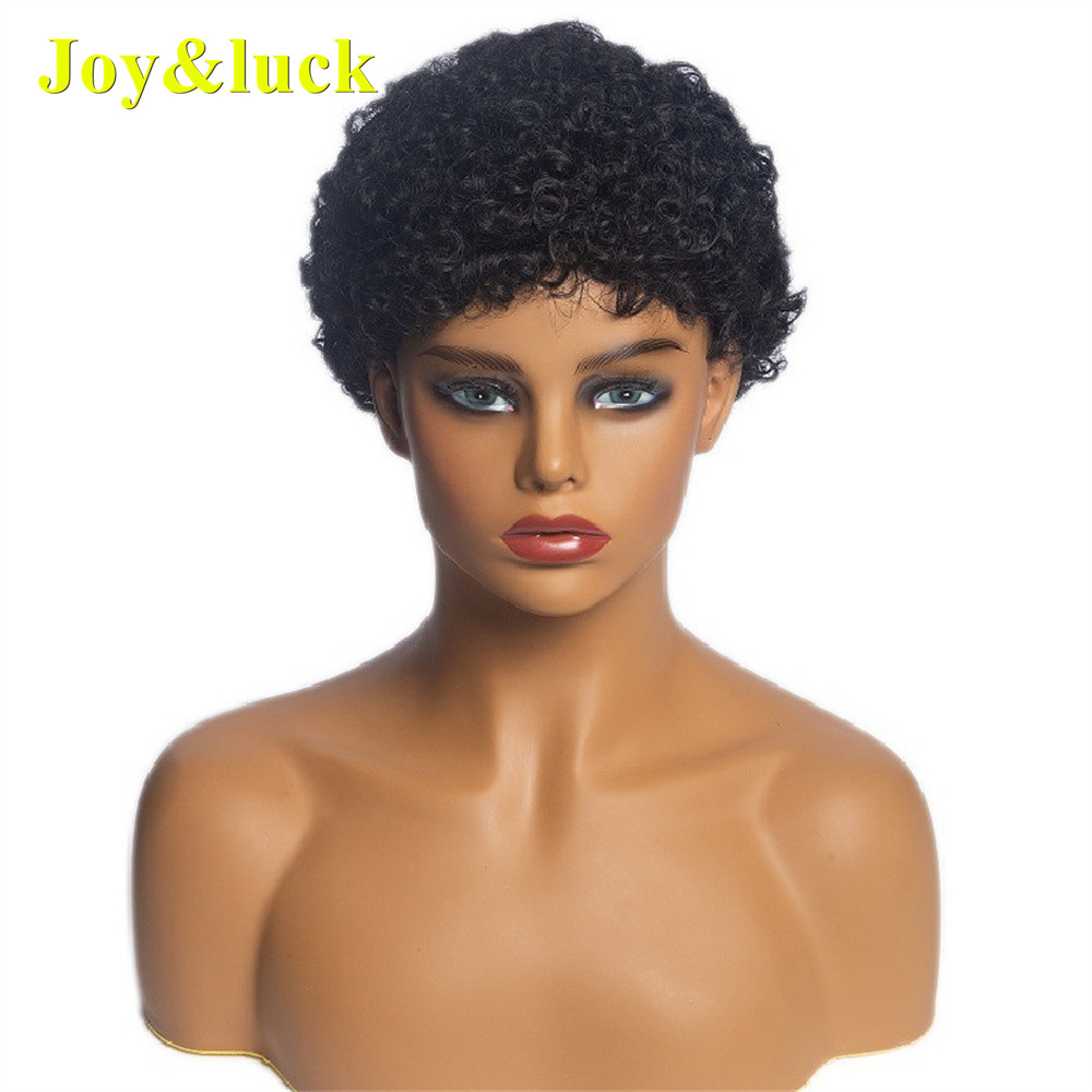 Wholesale Wig With Adjustable Band Ladies Party for Black Women Ombre Silver Grey Natural Curly Pixie Cut Short Synthetic Wigs