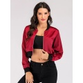 Women's Black Casual Baseball Jacket