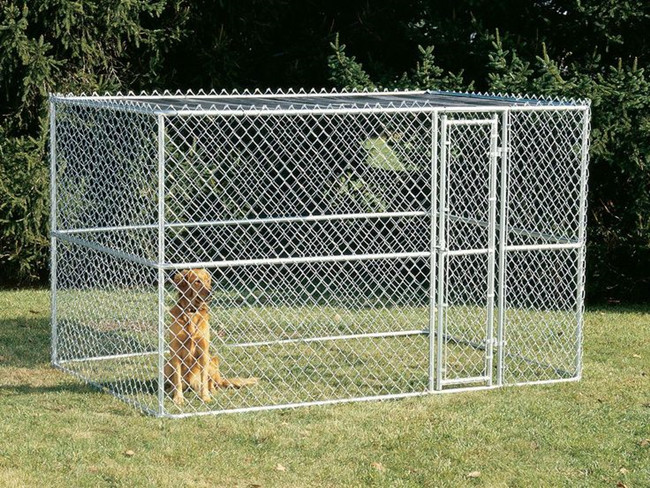 galvanized chain link fence cage