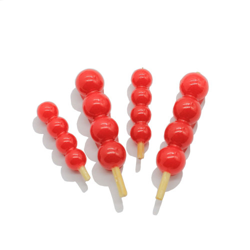 Simulation Lebensmittel Tomaten auf Sticks Harz Perlen Puppenhaus Spielzeug Home Decor Charms Haarspange Kinder Kopf Zubehör