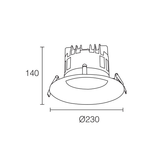 Aluminum Body COB 40W LED DownlightofLED Downlight Fitting