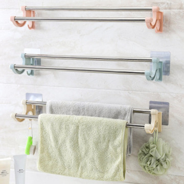 Punch-Free Double Pole No Trace Towel Rack