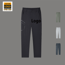 Men's Straight Cargo Pants Loose Slim Fit Jogger Gurkha Leather Jeans with Vintage Decoration for Daily Wear